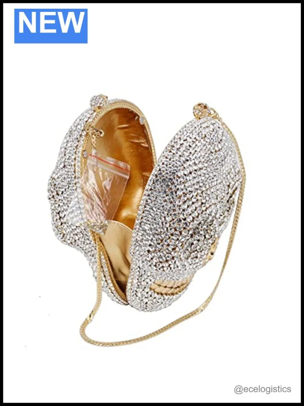 Rhinestone Skull Clutch Purse Evening Bag Halloween Party